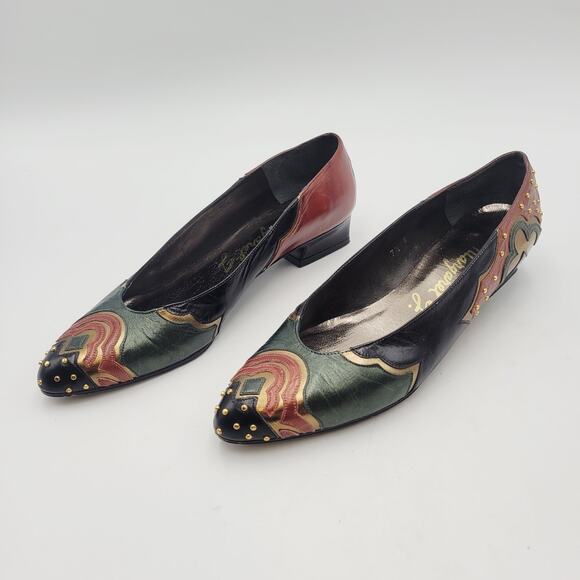 MARGARET JERROLD All Leather Shoes Made In Spain Sz 7.5 S Vintage - Picture 4 of 12